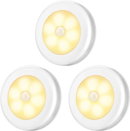 AMIR Motion Sensor Night Light, Warm White, 3-Pack