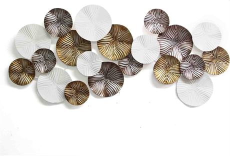Modern Metal Multicolor Centerpiece Wall Decor 3D-Layered Ornament