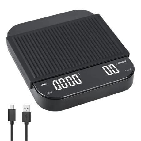 Kitchen Scale with Timer, 0.1g Precision, Auto Tare, Sensor, 6.6 lb/3 kg