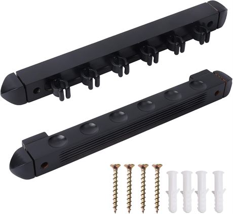 GSE 2-Piece Wooden Wall-Mounted Pool Cue Rack Holds 6/8/12 Cues | Organizer