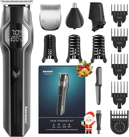 Beard Trimmer for Men - 14-Piece Grooming Kit, IPX7 Wet/Dry