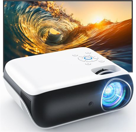 HAPPRUN 1080P Portable Bluetooth Projector with Built-In Speaker