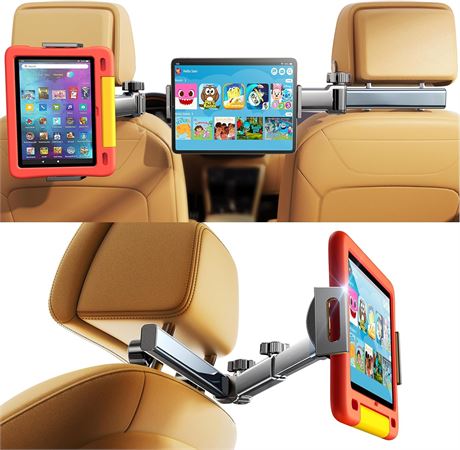 LISEN Car Tablet Holder 3-in-1 Back Seat Mount for 4.7 11in Tablets
