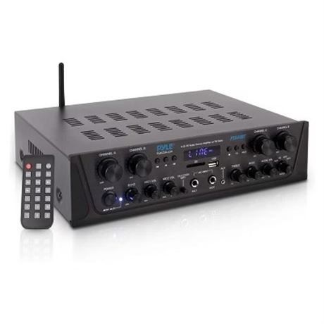 Pyle PTA44BT.5 500W 4-Channel Compact Bluetooth Audio Amplifier Receiver Remote