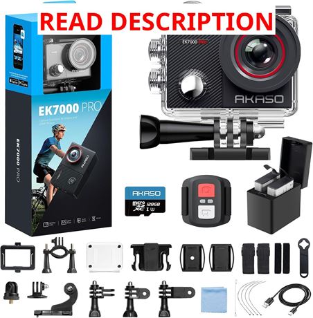 AKASO EK7000 Pro 4K Action Camera with Touch Screen EIS, Waterproof Bundle