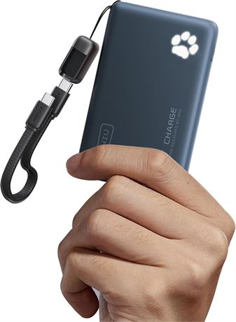 INIU Portable Charger, 10000mAh, 45W PD, USB-C In/Out, Blue