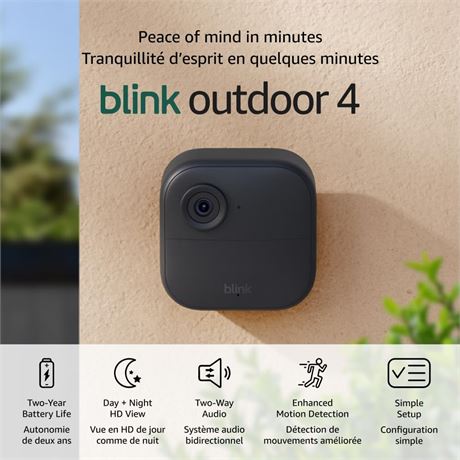 Blink Outdoor 4 Security Camera, HD 1080p, Wireless, 2-Year Battery, 2-Way Talk