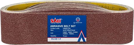 SALI 4x36 Sanding Belts 15-Pack 40/80/120/240/400 Grit