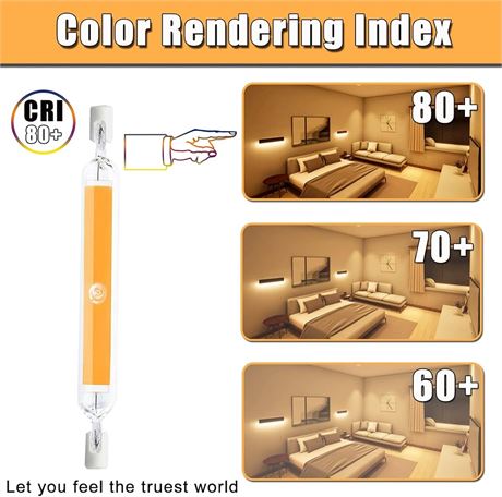LED R7S 78mm 10W Dimmable T3 R7s LED Bulb 120V, Warm White, 2-Pack
