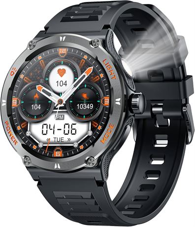 Men's Fitness Smartwatch: Bluetooth Call, 3ATM Waterproof, Android/iOS, HRM