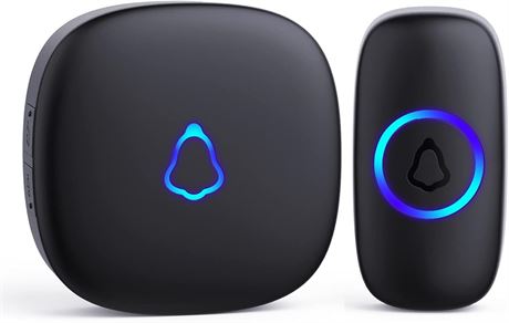 SECRUI Wireless Doorbell Waterproof 58 Chimes 1000Ft Range Black