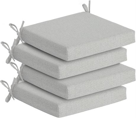 Goodgoods 20x20 Outdoor Chair Cushions Set of 4, Fade-Resistant, Ties, 30D