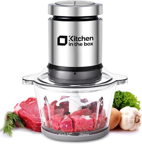 Kitchen in the box Mini Food Processor, 400W 3-Cup Bowl & S-Blades
