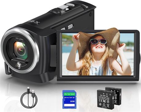 Cam scope QHD 2,7K 56 MP Zoom 16x YouTube/Vlog  cran rotatif 270  SD 32 Go