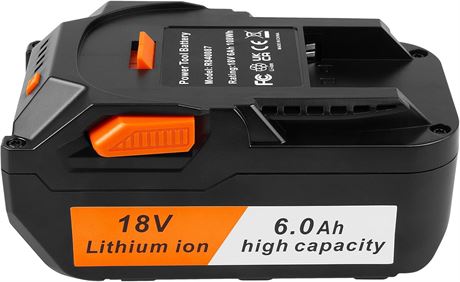 Futurebatt 1-Pack 18V High-Output 6.0Ah Li-ion Battery for Ridgid 18V Tools