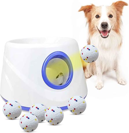 Automatic Dog Ball Launcher, 3 Adjustable Distances 20-45FT, 6 Balls