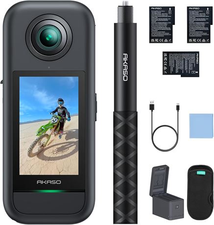 AKASO 360 Weatherproof Action Camera Creator Combo - 5.7K 360