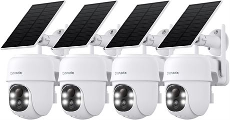 Cinnado 2K WiFi Outdoor Camera, 360  View, Solar/Battery, Human Detection