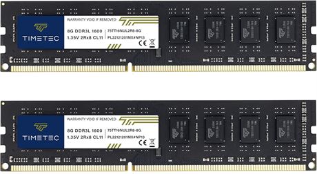 Timetec 16GB Kit (2x8GB) DDR3L/DDR3 1600MHz PC3L-12800/PC3-12800 UDIMM RAM