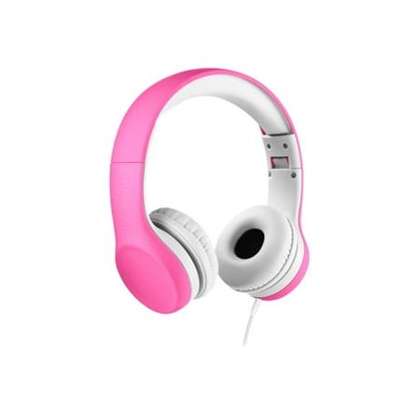 LilGadgets Kids Wired Headphones with Mic, Volume Limit, Pink