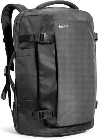 tomtoc Travel Backpack - TSA Friendly 40L Carry-On Water-Resistant Black