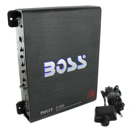 Boss Audio Riot 1100-Watt Monoblock Class A/B Car Amplifier + Bass Remote
