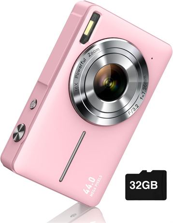 Appareil photo numérique 1080p FHD, zoom 16x, anti-tremblement, compact