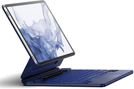 Dexnor Keyboard Case for Galaxy Tab 12.4" Stand, S Pen Holder - Blue