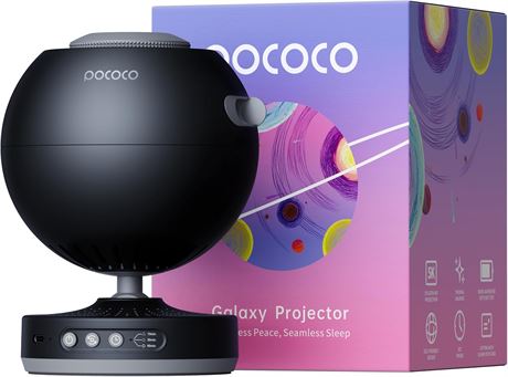 POCOCO Galaxy Star Projector for Bedroom with Replaceable Film Discs