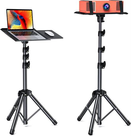 AMADA HOMEFURNISHING Foldable Projector Tripod with Removable Mouse Tray,25-63in