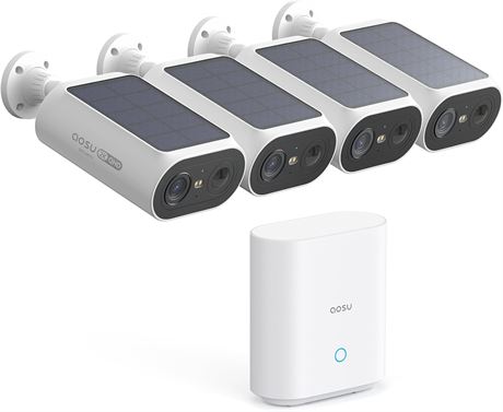 AOSU Solar Wireless Cam Kit (4) Local Storage