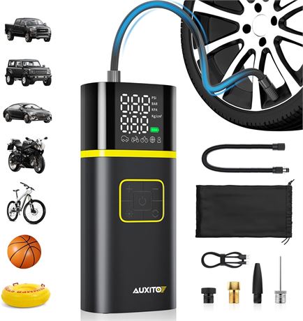 Compresseur AUXITO 150PSI Pompe Gonflage Pneus LED