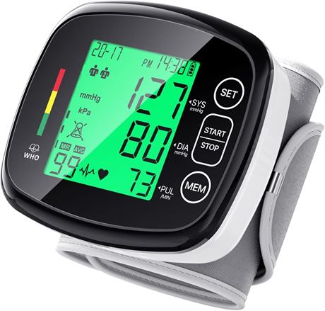Wrist Blood Pressure Monitor w/ LCD & Case
