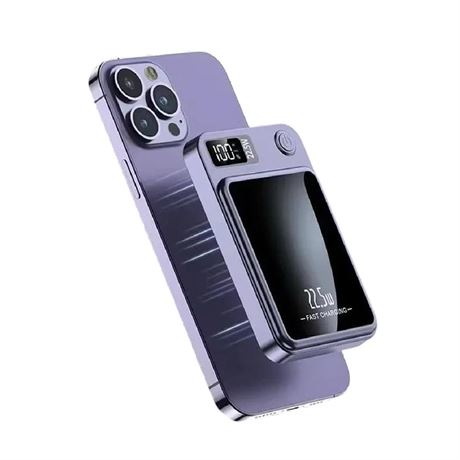 100000 mAh Magnetic Power Bank Wireless Fast-Charging Auxiliary Battery Pack