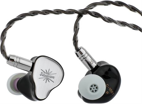 Linsoul Kiwi Ears KE4 Hybrid IEM Earphones, 2DD+2BA HiFi Wired Earbuds Silver