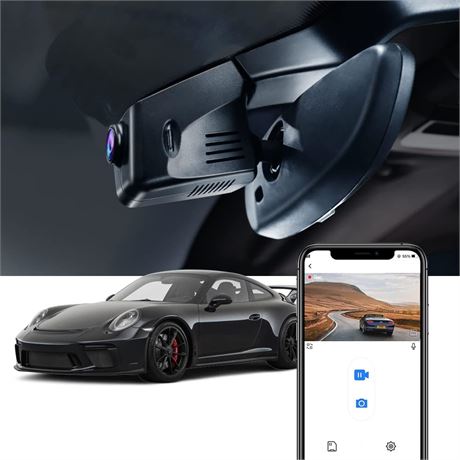 Fitcamx 4K Dash Cam for Porsche 718 Boxster/Cayman/911   2160P, WiFi, 64GB
