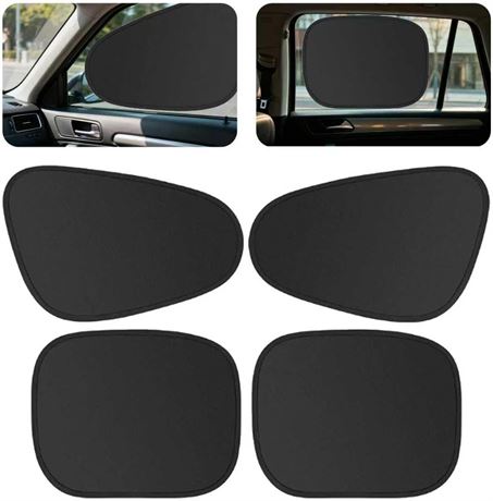4PCS Car Window Privacy Sunshades, 100% Light Block for Camping/Nursing