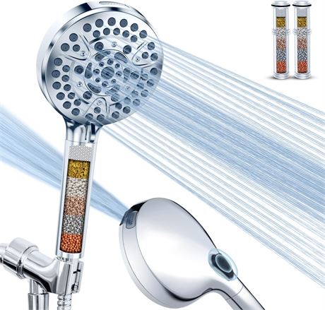Pommeau de Douche Haute Pression 10 Modes Filtre Anti-Chlore