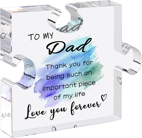 Cadeau Papa Plaque Acrylique 3.9x3.9 Pouces Fête Noël