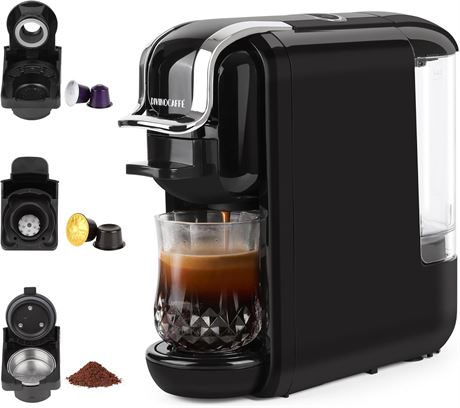 Espresso Maker for Nespresso & Lavazza Capsules, Coffee Powder, 19 Bar