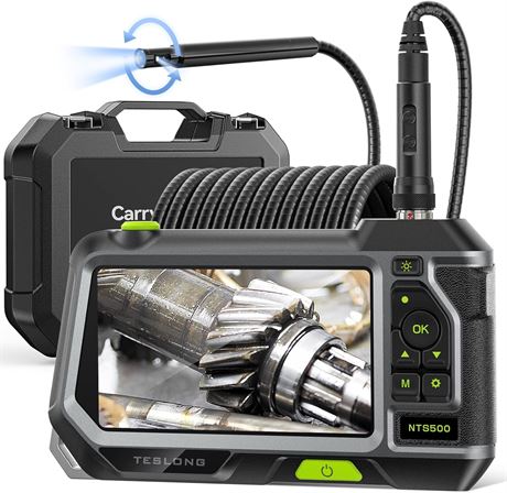 Teslong NTS500 Dual Lens 5" Endoscope 360° Rotation 8 LED IP67 Flexible Scope