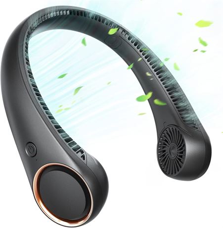 Neck Fan 4000mAh Bladeless Portable Rechargeable 3 Speeds Surround Cooling