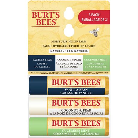 Baume Lèvres Burt's Bees Moisturizing Lip Balm 3 Pack