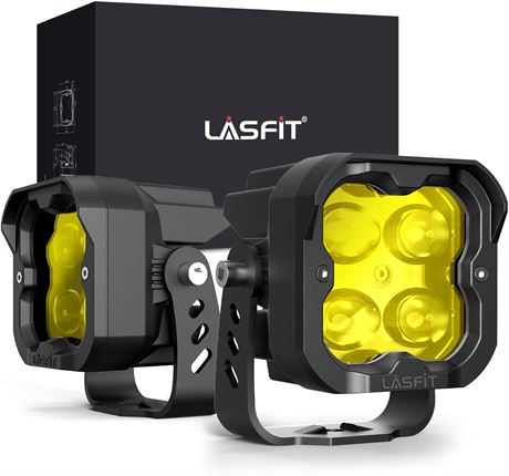 LASFIT 3-Inch Yellow LED Fog Lights 36W Off-Road Pods
