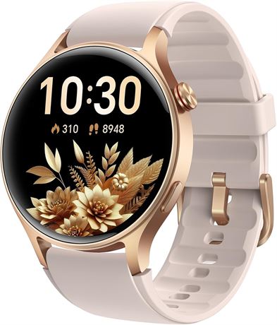 Montre intelligente femme AMOLED suivi santé étanche rose