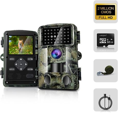 HAZA Wildlife Camera, 58MP, Night Vision, Waterproof