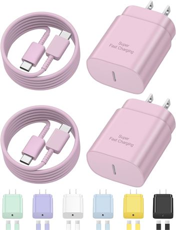 Coreykin 25W USB-C Fast Charger 1- pack with 6ft USB-C Cable, PD Adapter