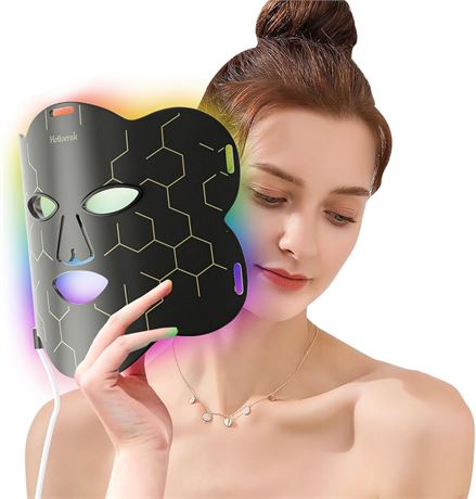 7-Color LED Mask with Near-Infrared & Red Light, Portable for Home & Travel