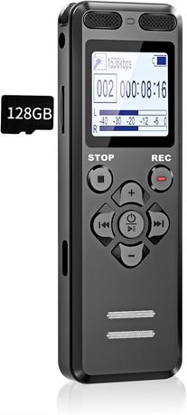 Tonnlog 136GB Digital Voice Recorder, USB-C Dictaphone with Playback