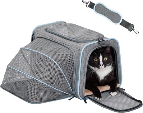 Petsfit Expandable Pet Carrier for Cats & Dogs, Airline Approved, Plush Mat